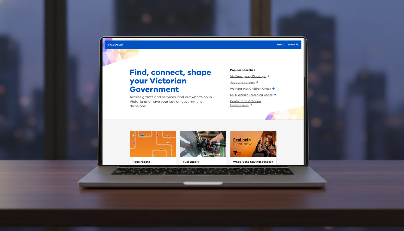 The vic.gov.au homepage