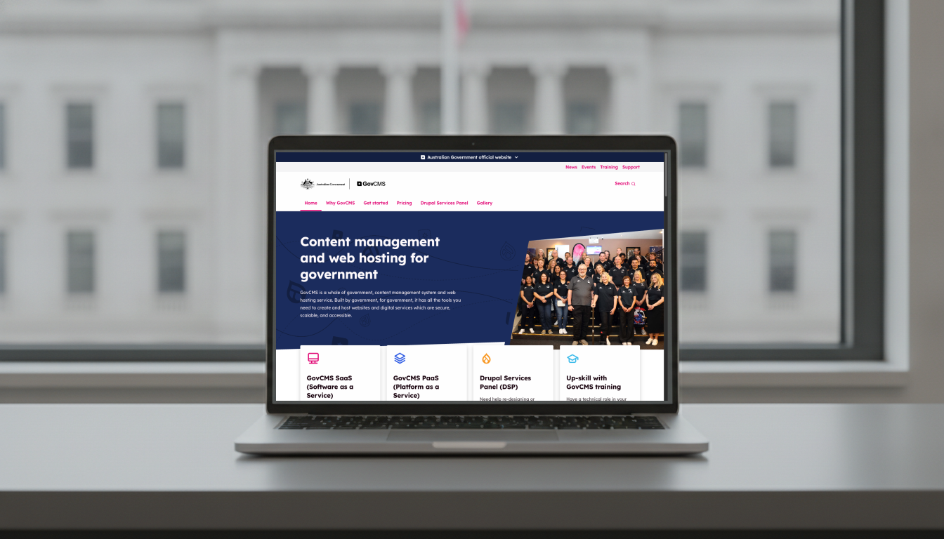 The GovCMS platform homepage at govcms.gov.au