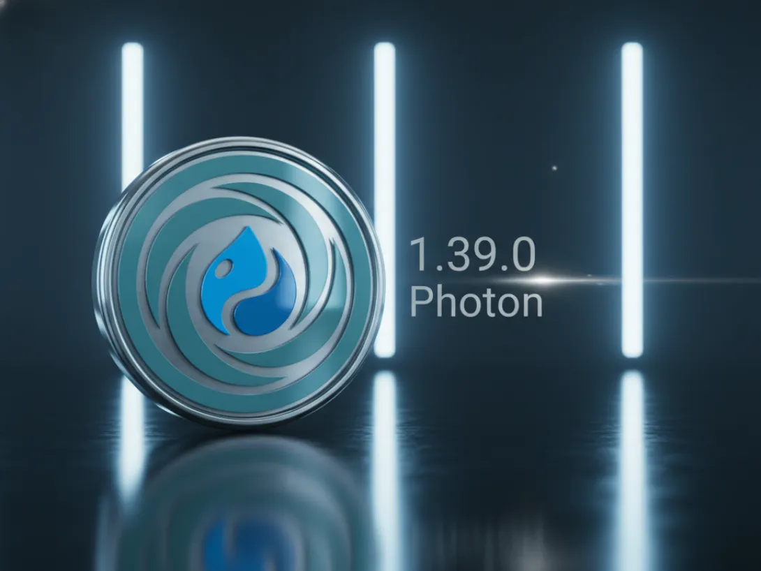 Circular logo with a blue flame icon on a dark background with vertical neon lights.