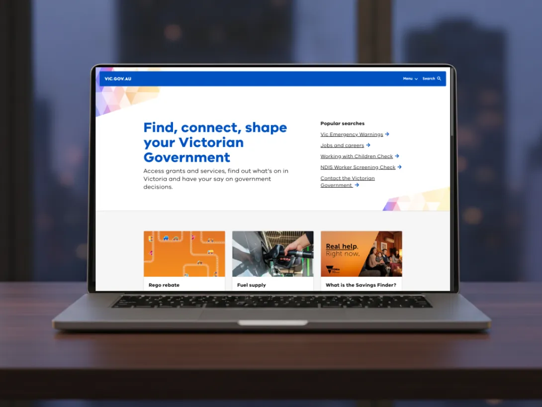 The vic.gov.au homepage