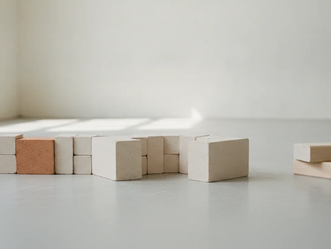 Identical interlocking forms joined into one row, spares beside