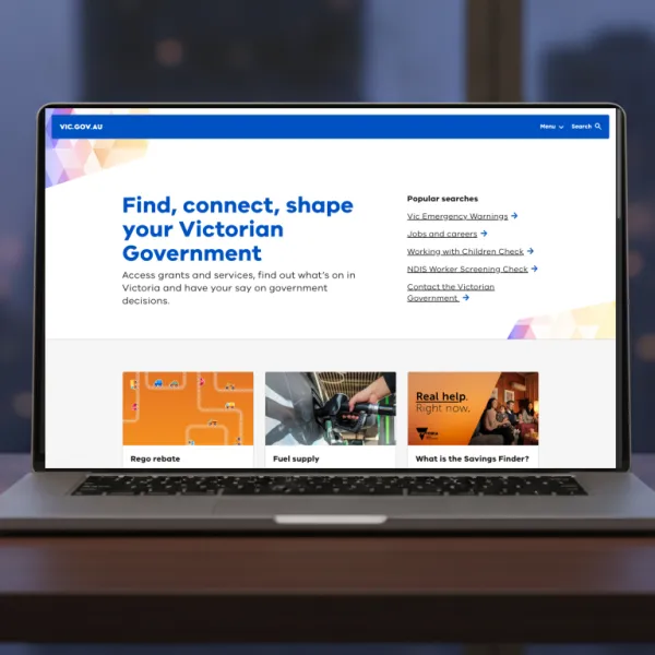 The vic.gov.au homepage